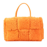 Small Shearling Intrecciato Arco Tote